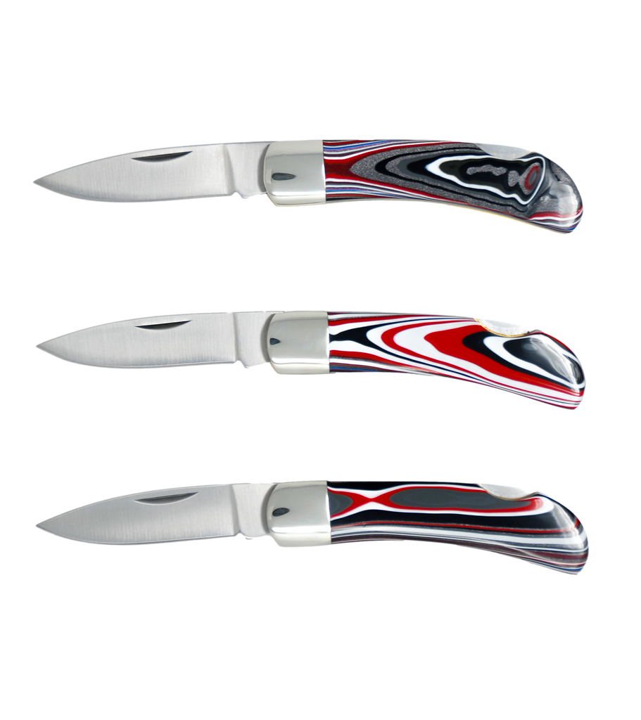 Fordite - 3" Lockback - Plain Blade