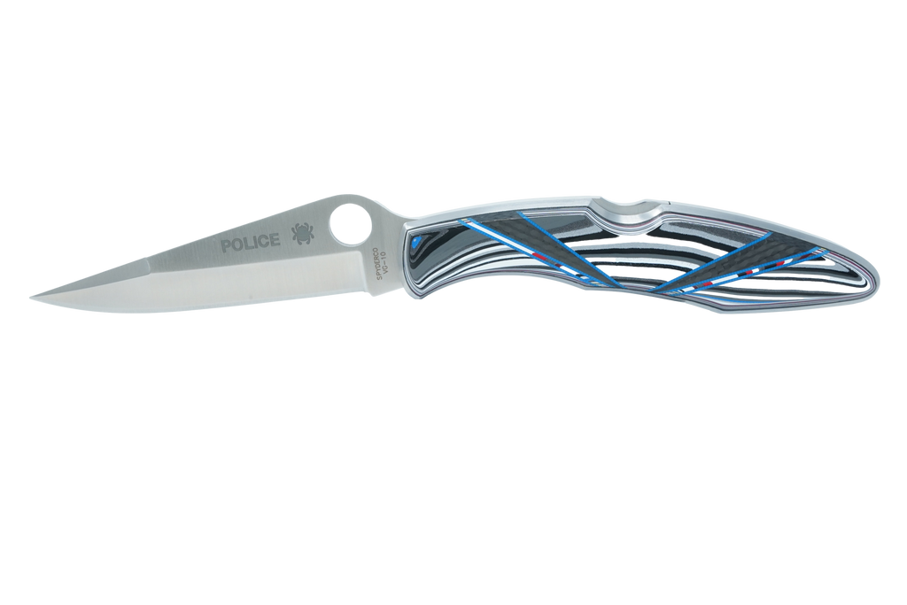 Spyderco Police Model- Plain Blade Fodite and Carbon fiber