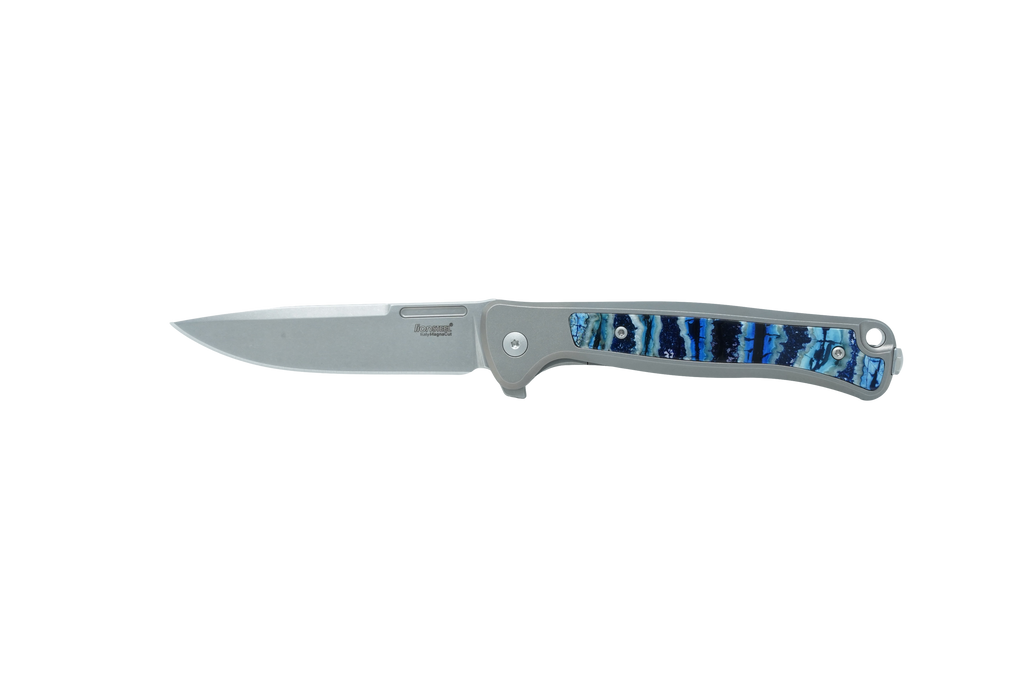 Lion Steel Skinny Titanium Frame with Blue Fossilized Mammoth Molar