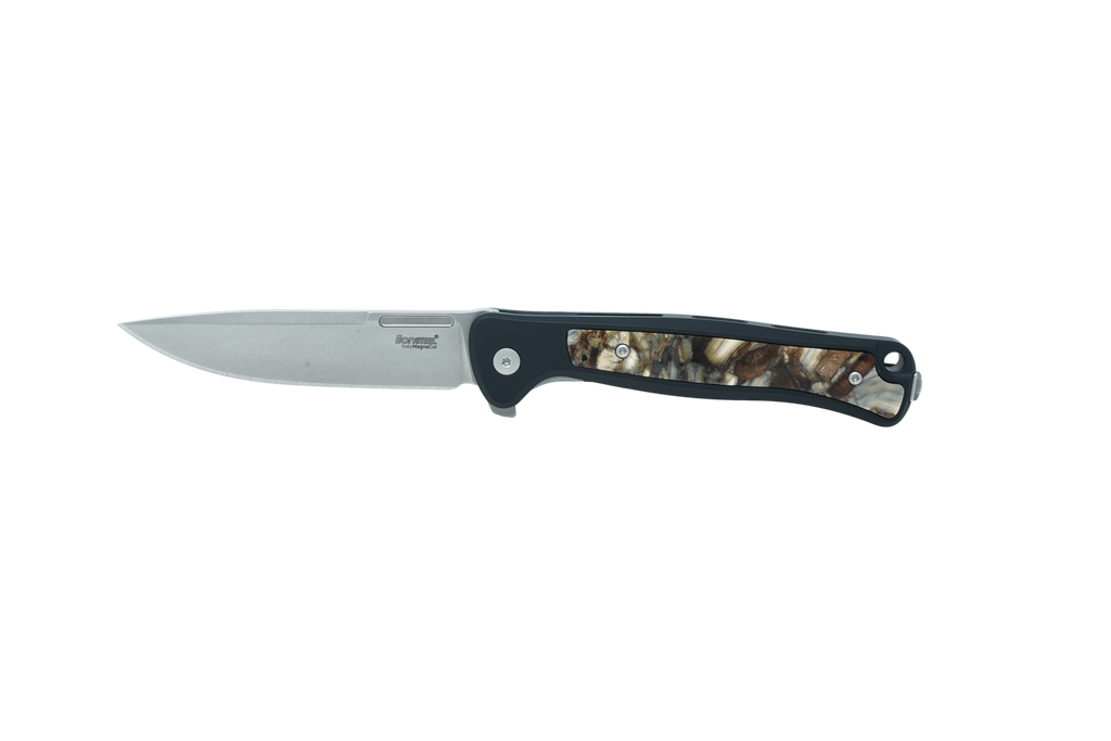 Santa Fe Stoneworks × LionSteel Skinny – Black Anodized with Mammoth Fusion