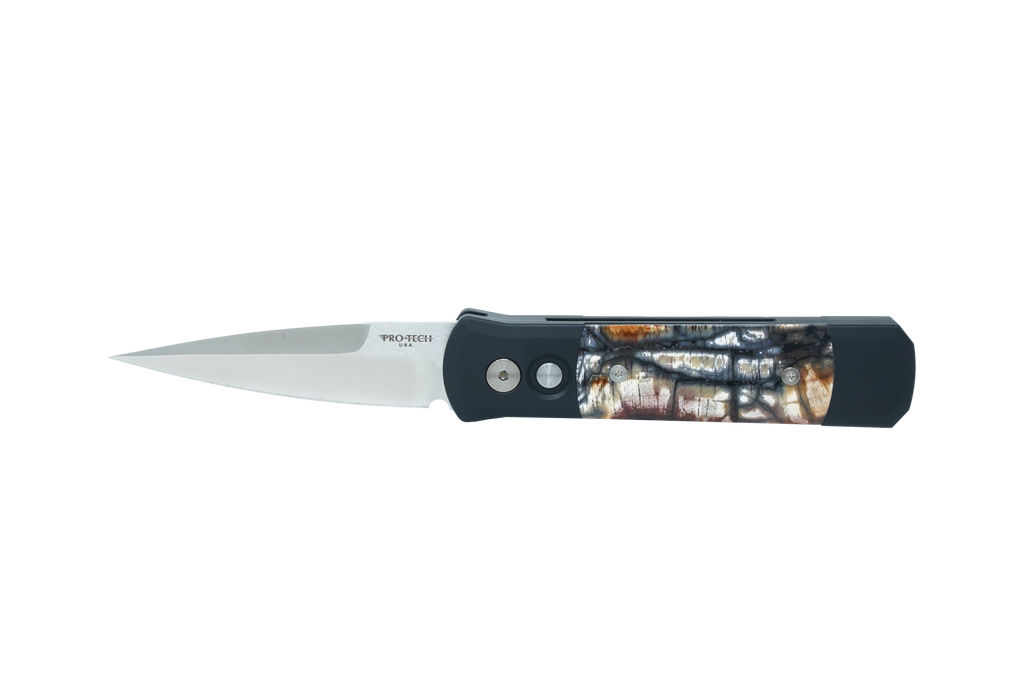 Santa Fe Stoneworks × Pro-Tech Godson – Black Aluminum with Fossilized Mammoth Tusk