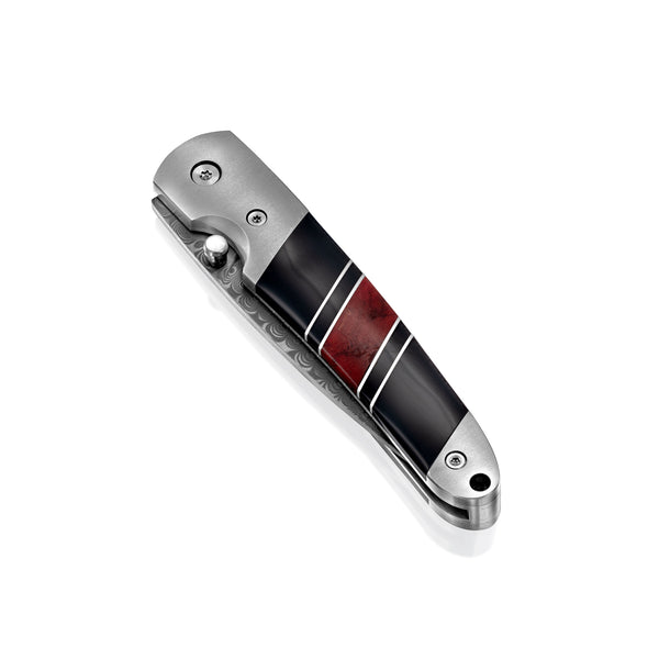 Titanium 4" Damascus Liner Lock Jewelry Collection