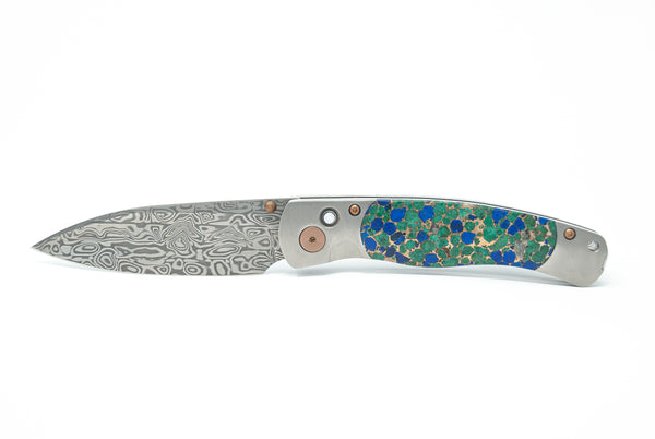 El Rey Damasteel Button Lock Collection W/Pocket Clip