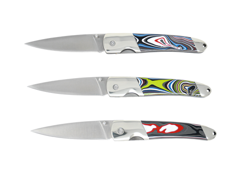 Fordite - 4in Liner Lock - Plain Blade