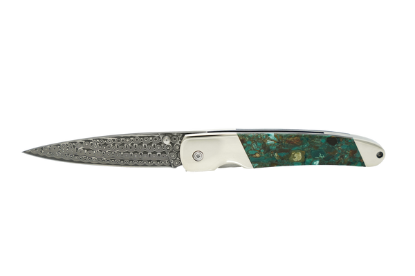 Woolly Mammoth Fusion Tusk - Damascus 4" Liner Lock (with clip available)
