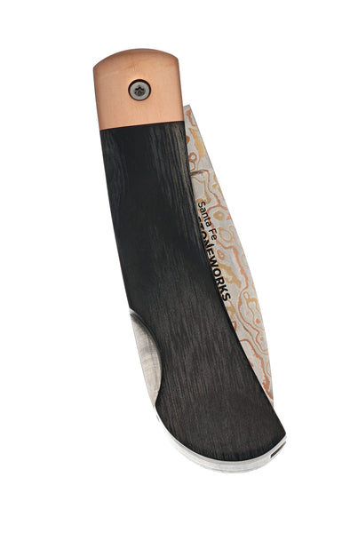 3" Lockback  Copper & Brass Core Damascus (VG-10) | Blue Fossilized Mammoth Tooth