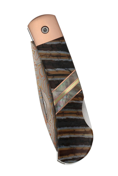 Copper & Brass Core Damascus (VG-10) | Fossilized Mammoth Tooth