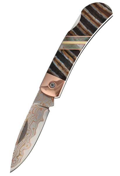 Copper & Brass Core Damascus (VG-10) | Fossilized Mammoth Tooth