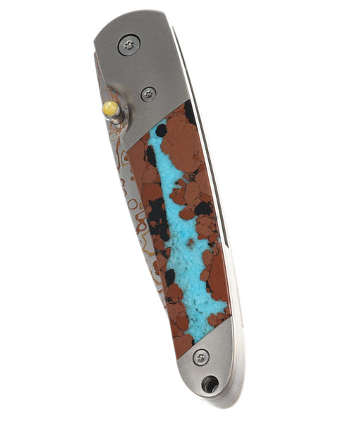 4" Copper & Brass Wave Liner Lock – Vein Turquoise