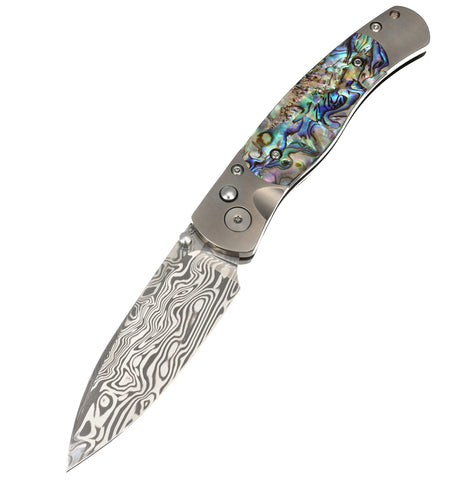El Rey – Damasteel Bi-Frost with Abalone Select Shell & Titanium Frame