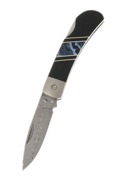 Titanium 3" Damascus Lock Back Mammoth Tooth Jewelery Collection