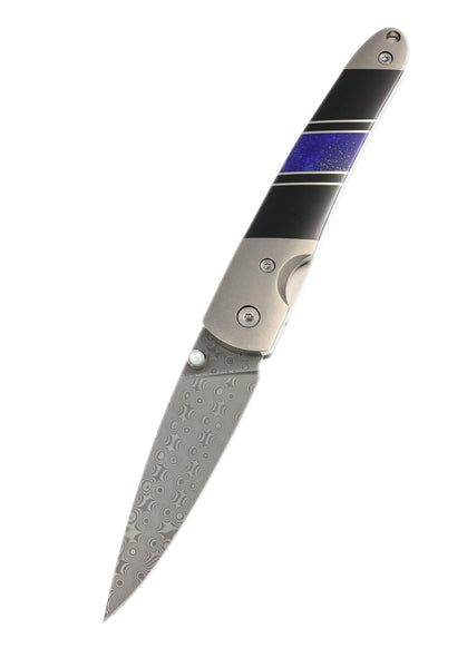 4" Damascus Liner Lock with Titanium Bolsters – Jewelry Collection