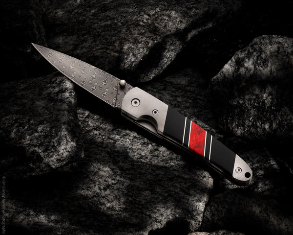 Titanium 4" Damascus Liner Lock Jewelry Collection