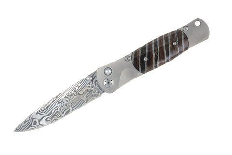 Tesoro Button Lock  Damasteel® BiFrost | Natural Fossilized Mammoth Tooth