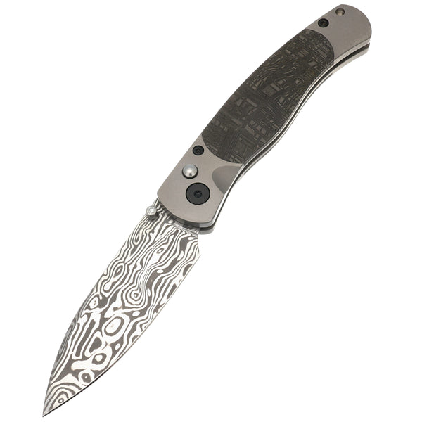 El Rey – Damasteel® Bi-Frost, Muonionalusta Meteorite & Diamond Thumb Stud