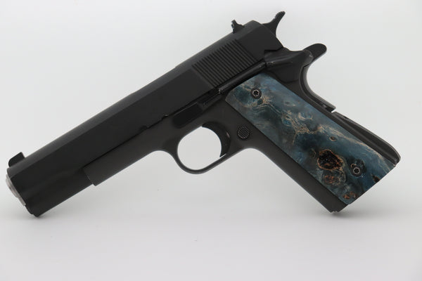 Poplar burl 1911 grip set full size