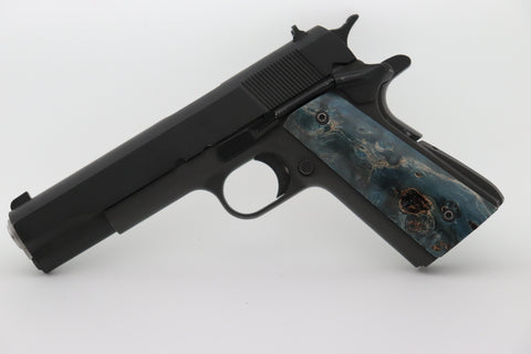 Poplar burl 1911 grip set full size
