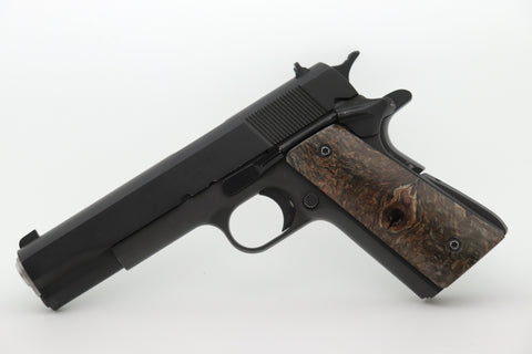 Curly birch 1911 grip set full size