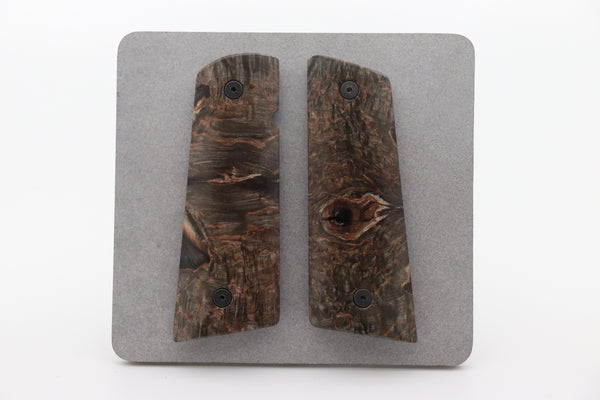 Curly birch 1911 grip set full size