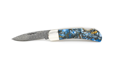 Woolly Mammoth Fusion Tusk - Damascus 3" Lock Back