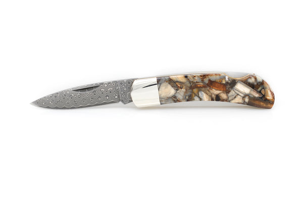 Woolly Mammoth Fusion Tusk - Damascus 3" Lock Back