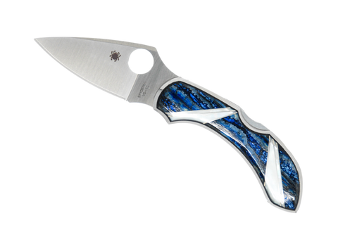 Mammoth Tooth Blue & Mother of Pearl- Spyderco Dragonfly