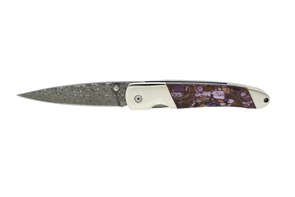Woolly Mammoth Fusion Tusk - Damascus 4" Liner Lock (with clip available)
