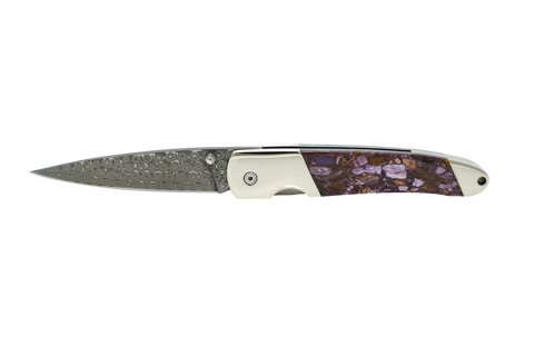 Woolly Mammoth Fusion Tusk - Damascus 4" Liner Lock (with clip available)