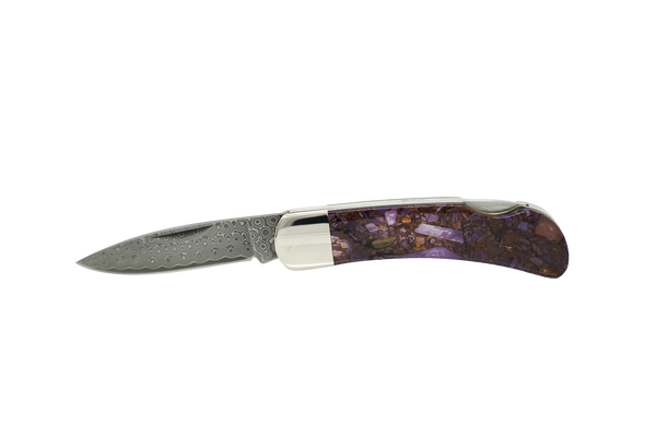 Woolly Mammoth Fusion Tusk - Damascus 3" Lock Back