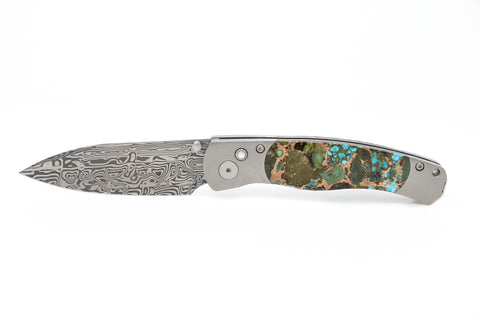 Polychrome Kingman Turquoise - El Rey Damascus Button Lock