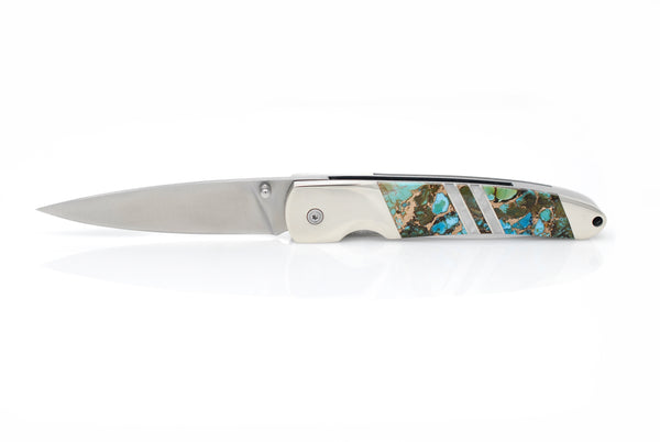 Polychrome Kingman Turquoise - 4" Liner Lock