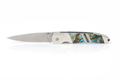 Polychrome Kingman Turquoise - 4" Liner Lock