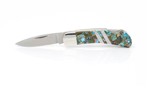 Polychrome Kingman Turquoise - 3" Lockback