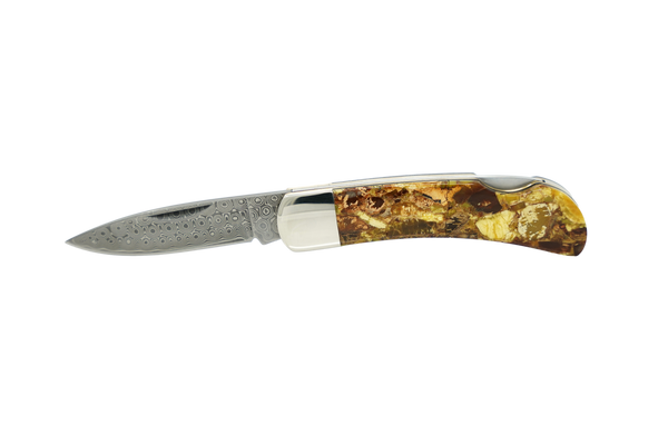 Woolly Mammoth Fusion Tusk - Damascus 3" Lock Back