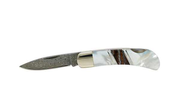 Jewelry Collection Mother of Pearl - Damascus - 3" Lockback