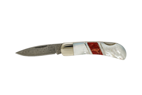 Jewelry Collection Mother of Pearl - Damascus - 3" Lockback