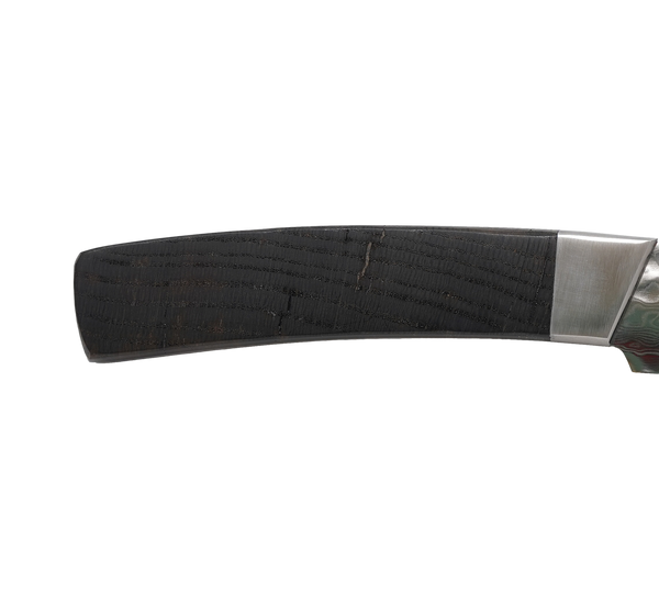 NEW Hammered Damascus Bread Knife with coral and jet